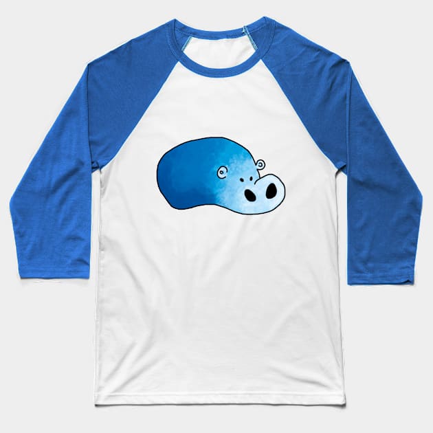 cute blue hippo Baseball T-Shirt by MerryDee